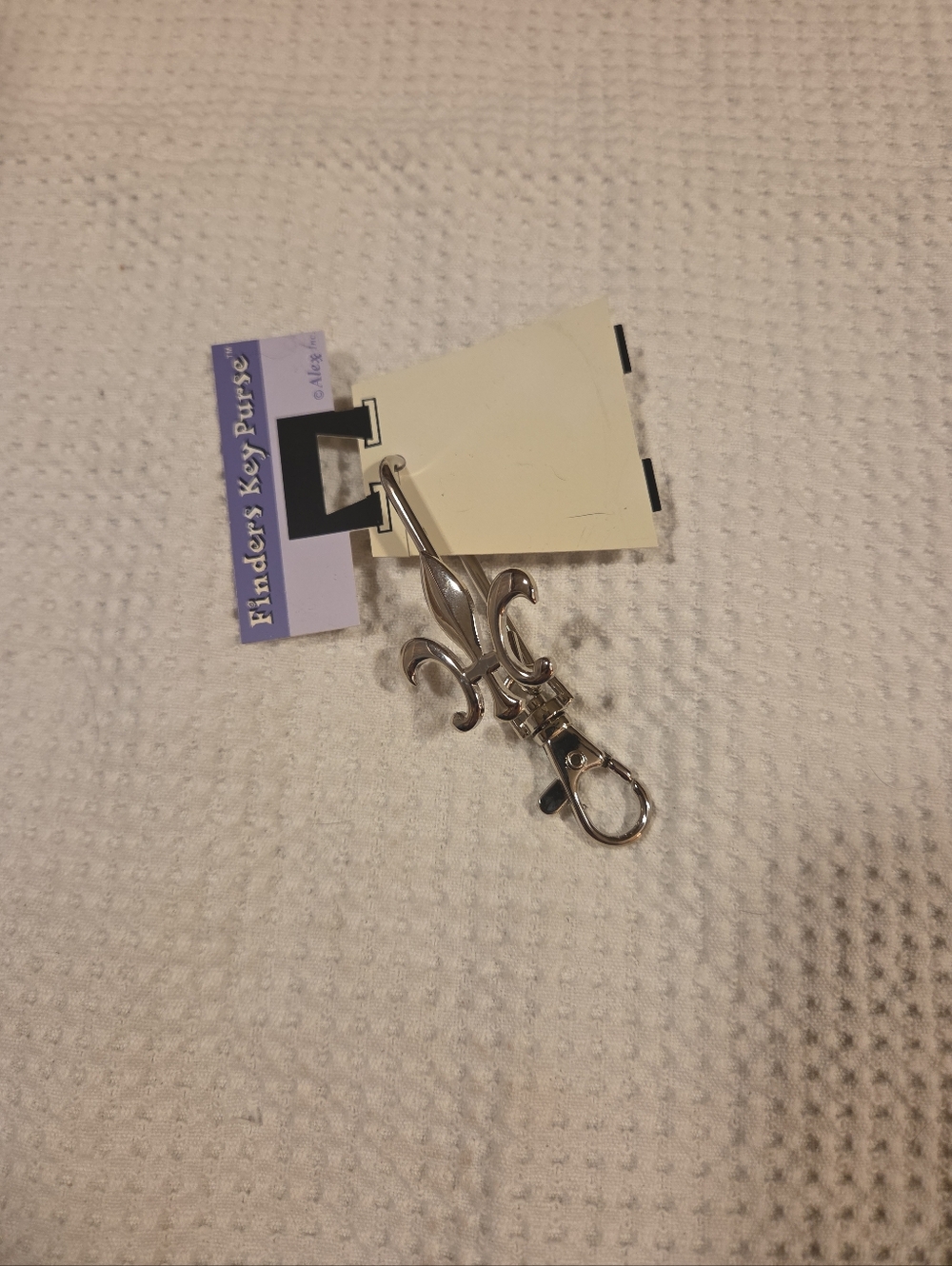 Fleur-de-Lis Silver Finders Key Purse Hook, Alexx, NEW - Picture 4 of 4